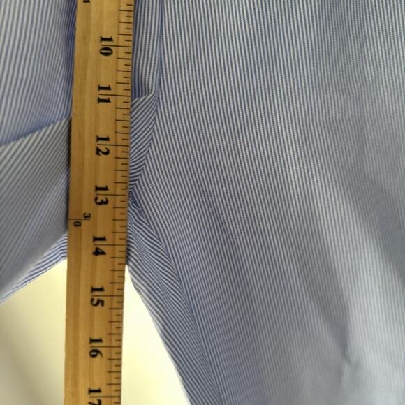 Luxara Paris Pajama Pants Medium Pinstripe Wide Leg Elastic Waist Pockets Preppy - Picture 5 of 10